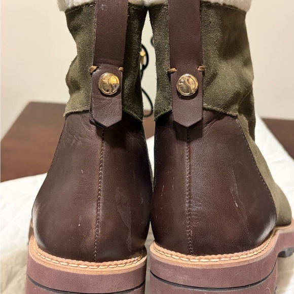 Franco Sarto Women's Olive Suede Lace-Up Boots, size 11, EUC - Picture 7 of 13